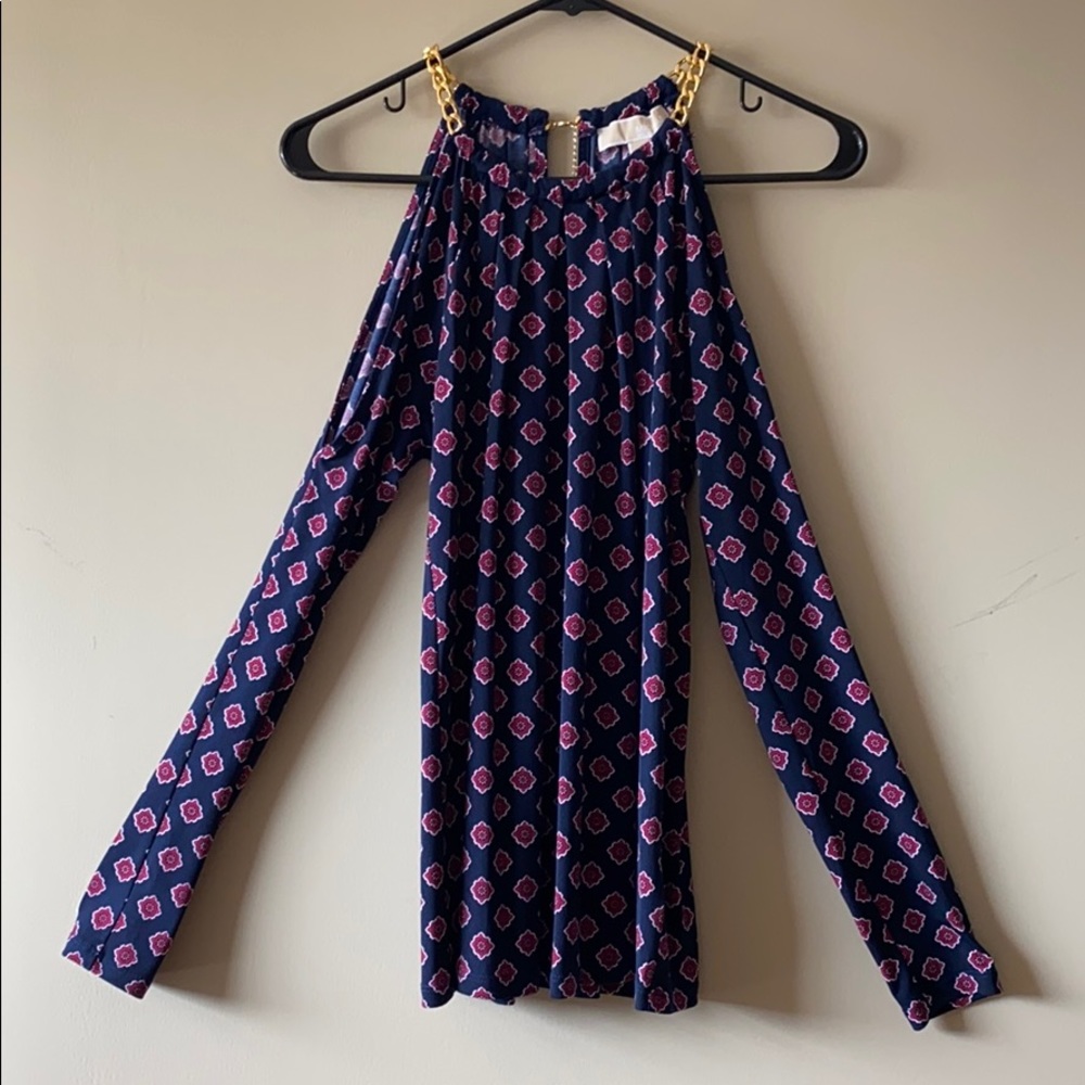 Michael Kors cold shoulder chain top Sz XS